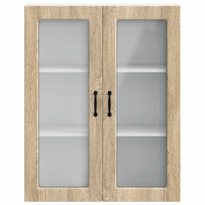 Wall Glass Cabinet PORTO Sonoma Oak 80 x 31 x 100 cm