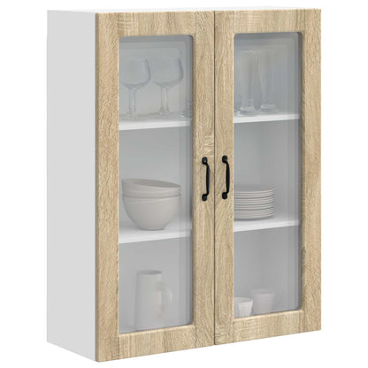 Wall Glass Cabinet PORTO Sonoma Oak 80 x 31 x 100 cm