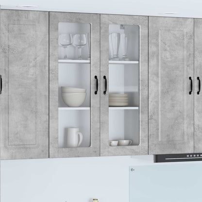 Wall Glass Cabinet PORTO Concrete Grey 80 x 31 x 100 cm