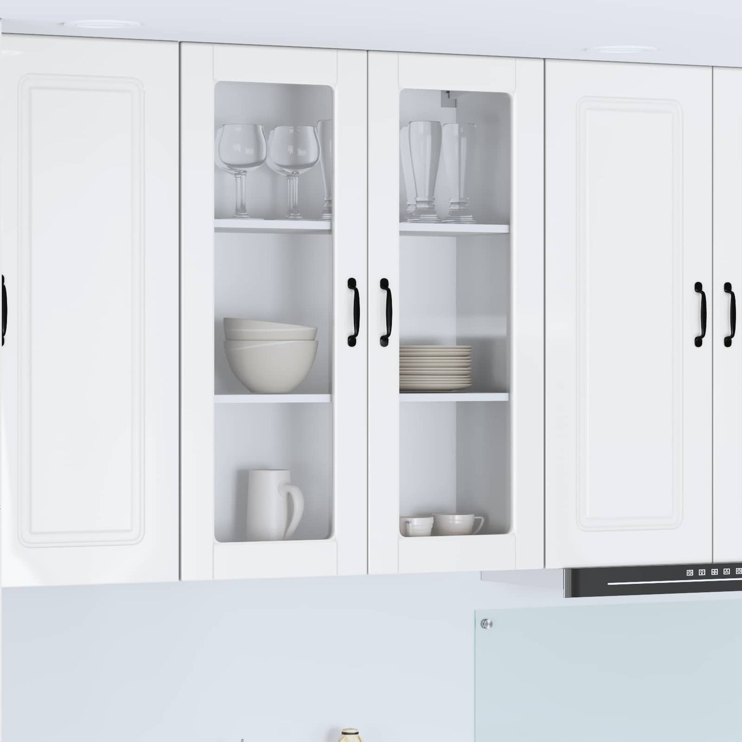 Wall Glass Cabinet PORTO High Gloss White 80 x 31 x 100 cm