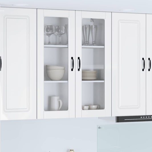 Wall Glass Cabinet PORTO High Gloss White 80 x 31 x 100 cm