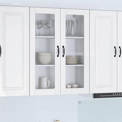 Wall Glass Cabinet PORTO High Gloss White 80 x 31 x 100 cm