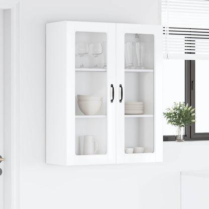 Wall Glass Cabinet PORTO High Gloss White 80 x 31 x 100 cm