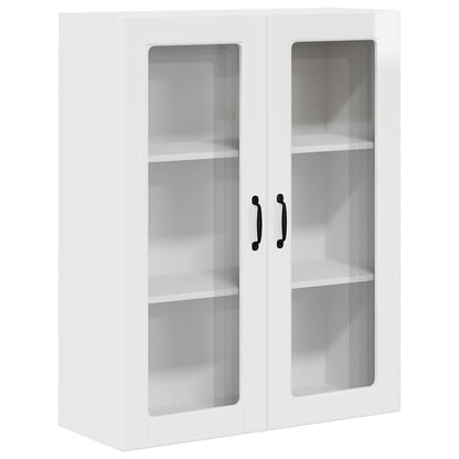 Wall Glass Cabinet PORTO High Gloss White 80 x 31 x 100 cm