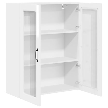 Wall Glass Cabinet PORTO High Gloss White 80 x 31 x 100 cm