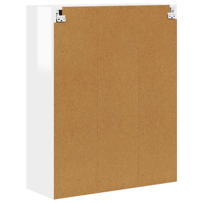 Wall Glass Cabinet PORTO High Gloss White 80 x 31 x 100 cm