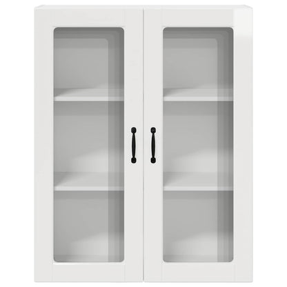 Wall Glass Cabinet PORTO High Gloss White 80 x 31 x 100 cm