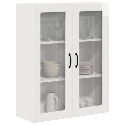 Wall Glass Cabinet PORTO High Gloss White 80 x 31 x 100 cm