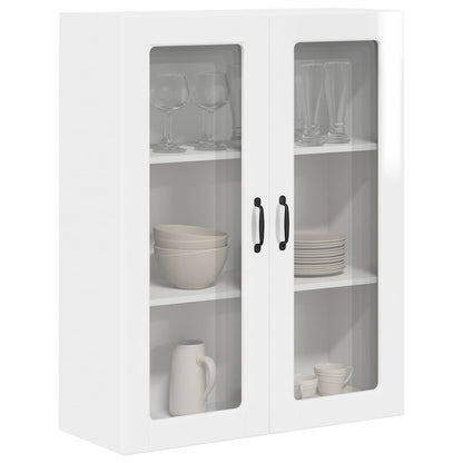Wall Glass Cabinet PORTO High Gloss White 80 x 31 x 100 cm