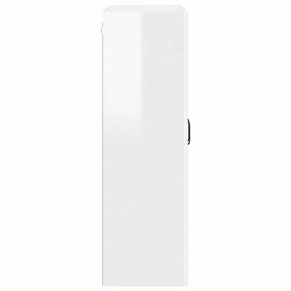 Wall Glass Cabinet PORTO High Gloss White 80 x 31 x 100 cm