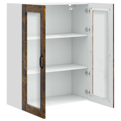Wall Glass Cabinet PORTO Smoked Oak 80 x 31 x 100 cm