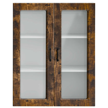 Wall Glass Cabinet PORTO Smoked Oak 80 x 31 x 100 cm
