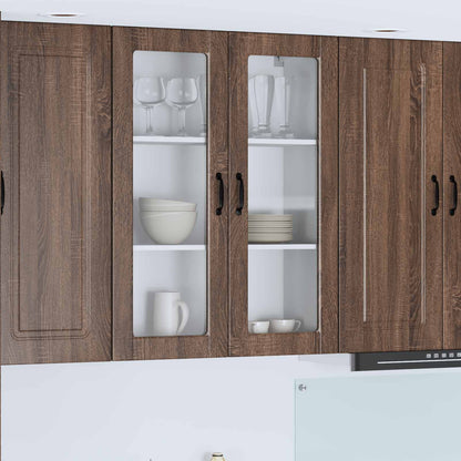 Wall Glass Cabinet PORTO Brown Oak 80 x 31 x 100 cm