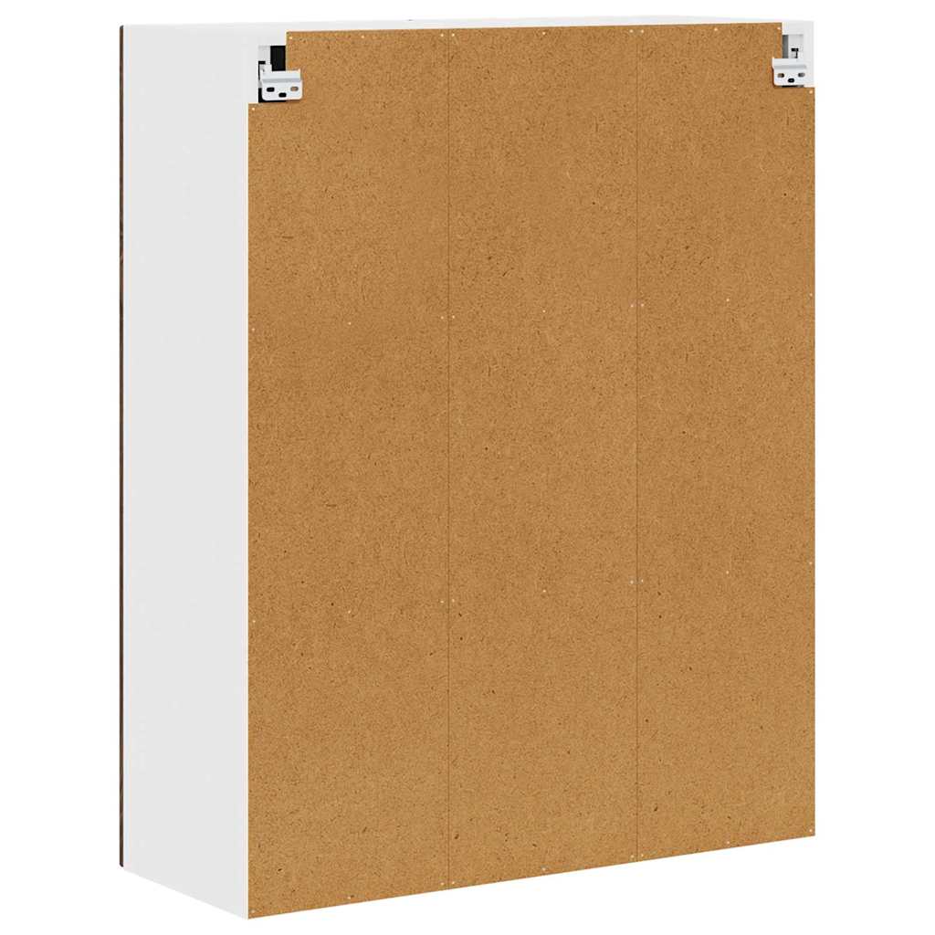 Wall Glass Cabinet PORTO Brown Oak 80 x 31 x 100 cm