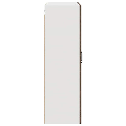 Wall Glass Cabinet PORTO Brown Oak 80 x 31 x 100 cm