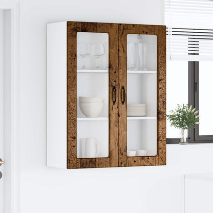 Wall Glass Cabinet PORTO Old Wood 80 x 31 x 100 cm