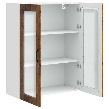 Wall Glass Cabinet PORTO Old Wood 80 x 31 x 100 cm