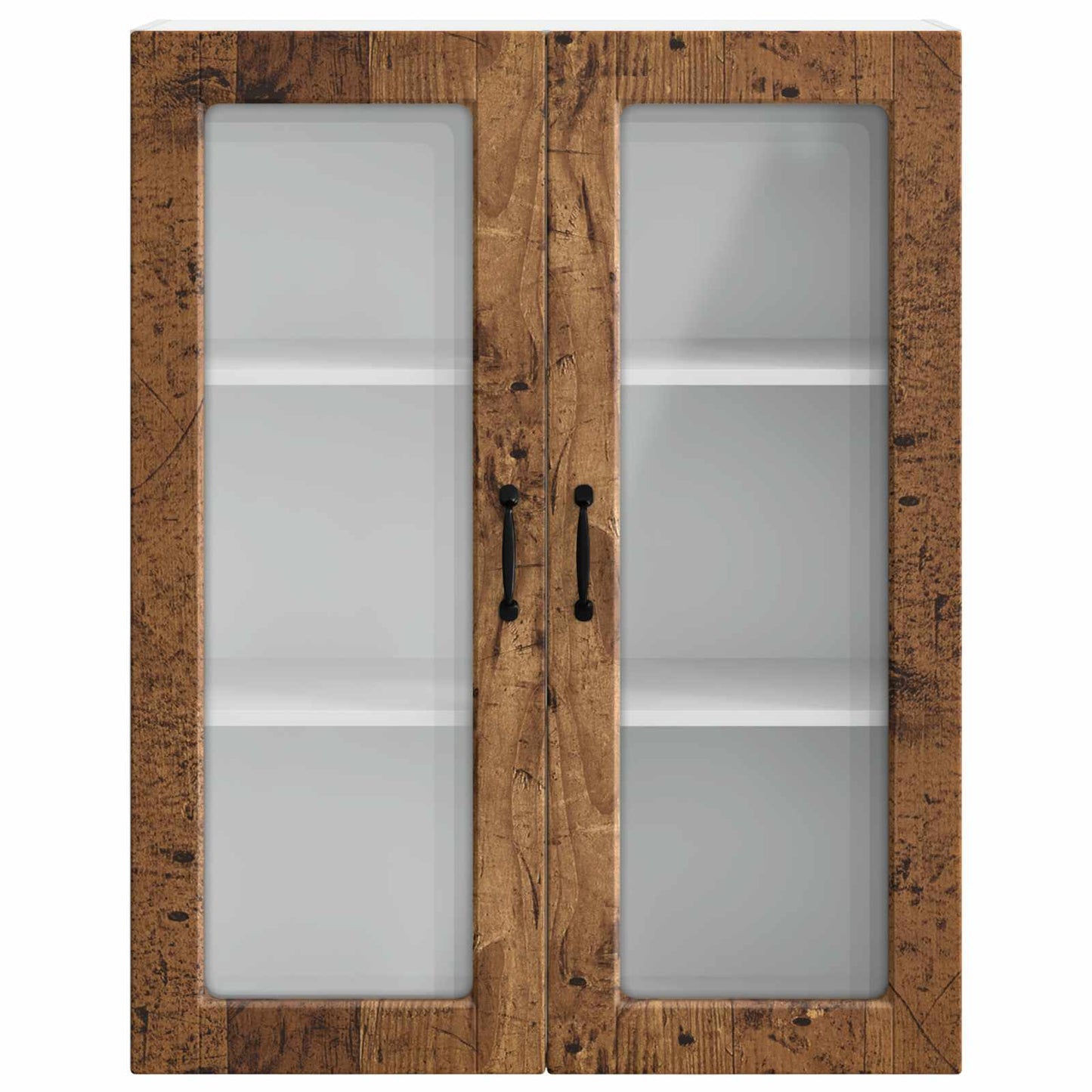 Wall Glass Cabinet PORTO Old Wood 80 x 31 x 100 cm
