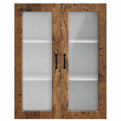 Wall Glass Cabinet PORTO Old Wood 80 x 31 x 100 cm