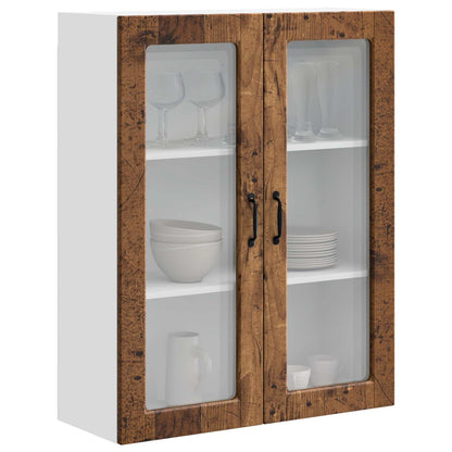 Wall Glass Cabinet PORTO Old Wood 80 x 31 x 100 cm