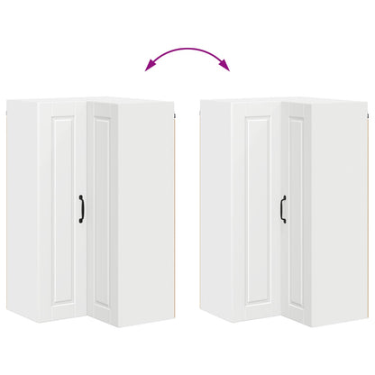 Wall Corner Cabinet PORTO White 57 x 57 x 100 cm