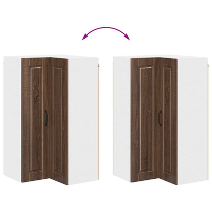 Wall Corner Cabinet PORTO Brown Oak 57 x 57 x 100 cm