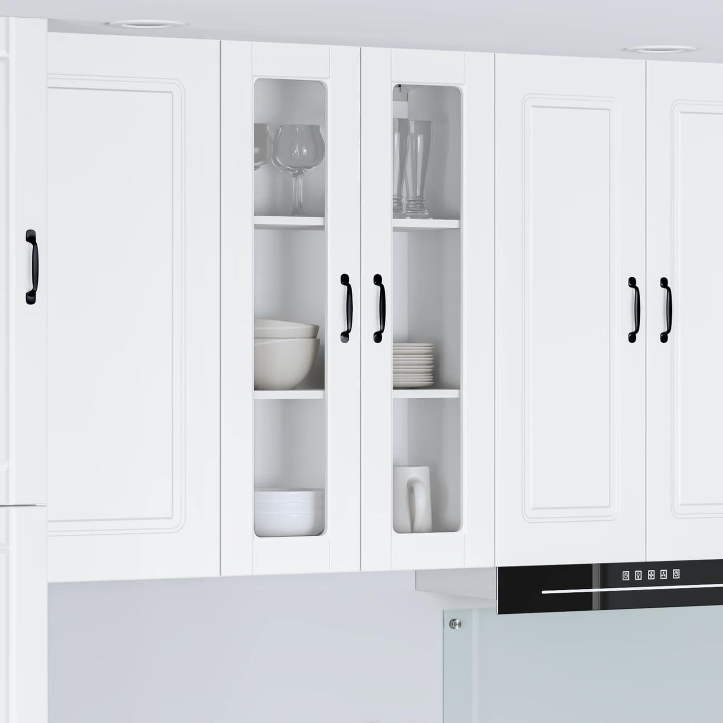 Wall Glass Cabinet PORTO White 60 x 31 x 100 cm Engineered Wood
