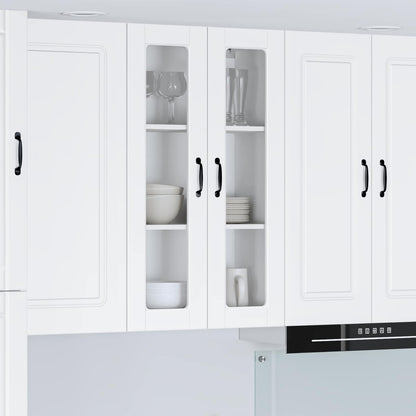 Wall Glass Cabinet PORTO White 60 x 31 x 100 cm Engineered Wood