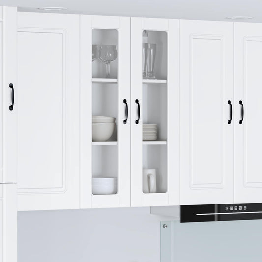 Wall Glass Cabinet PORTO White 60 x 31 x 100 cm Engineered Wood