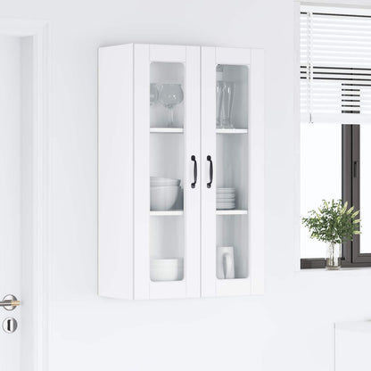 Wall Glass Cabinet PORTO White 60 x 31 x 100 cm Engineered Wood