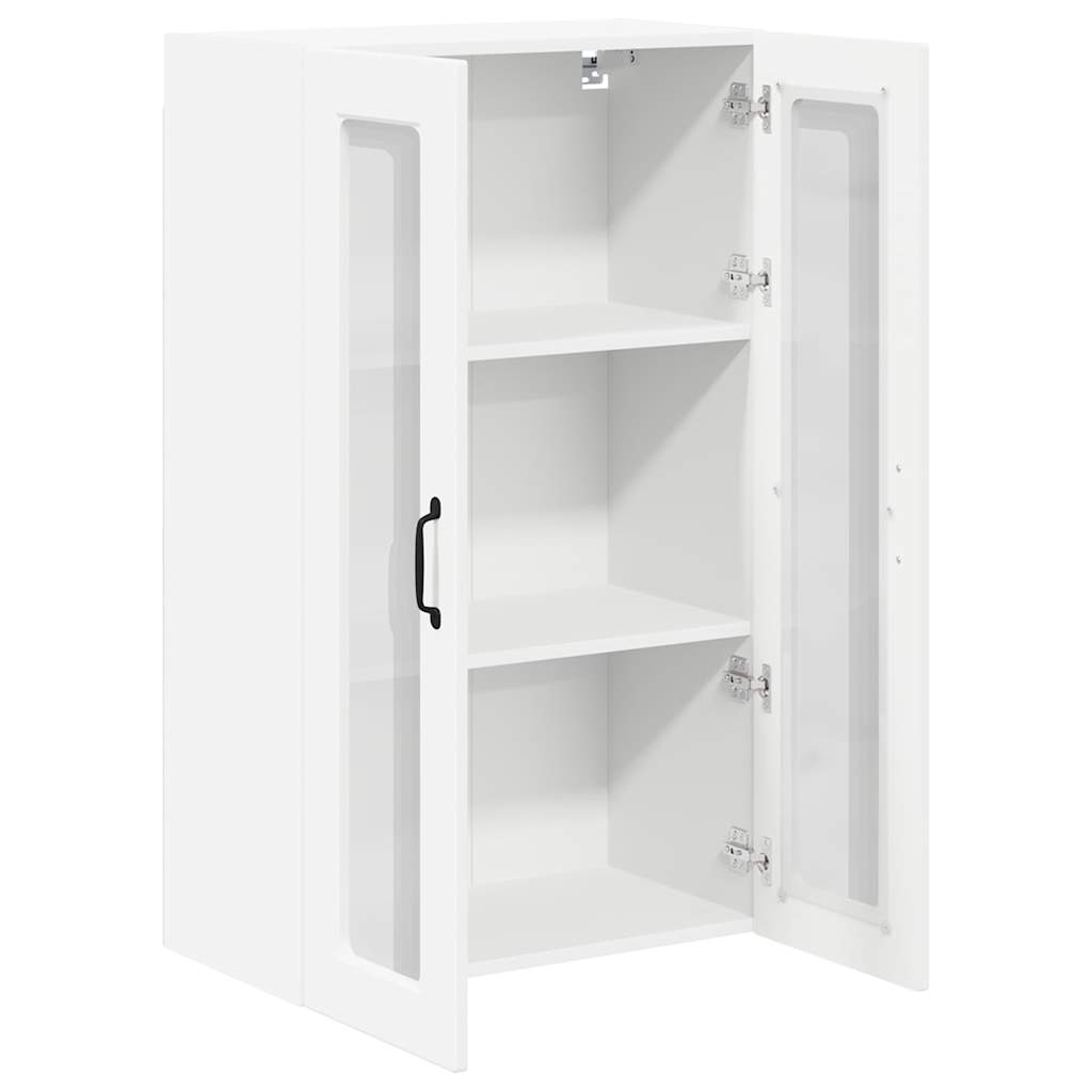 Wall Glass Cabinet PORTO White 60 x 31 x 100 cm Engineered Wood