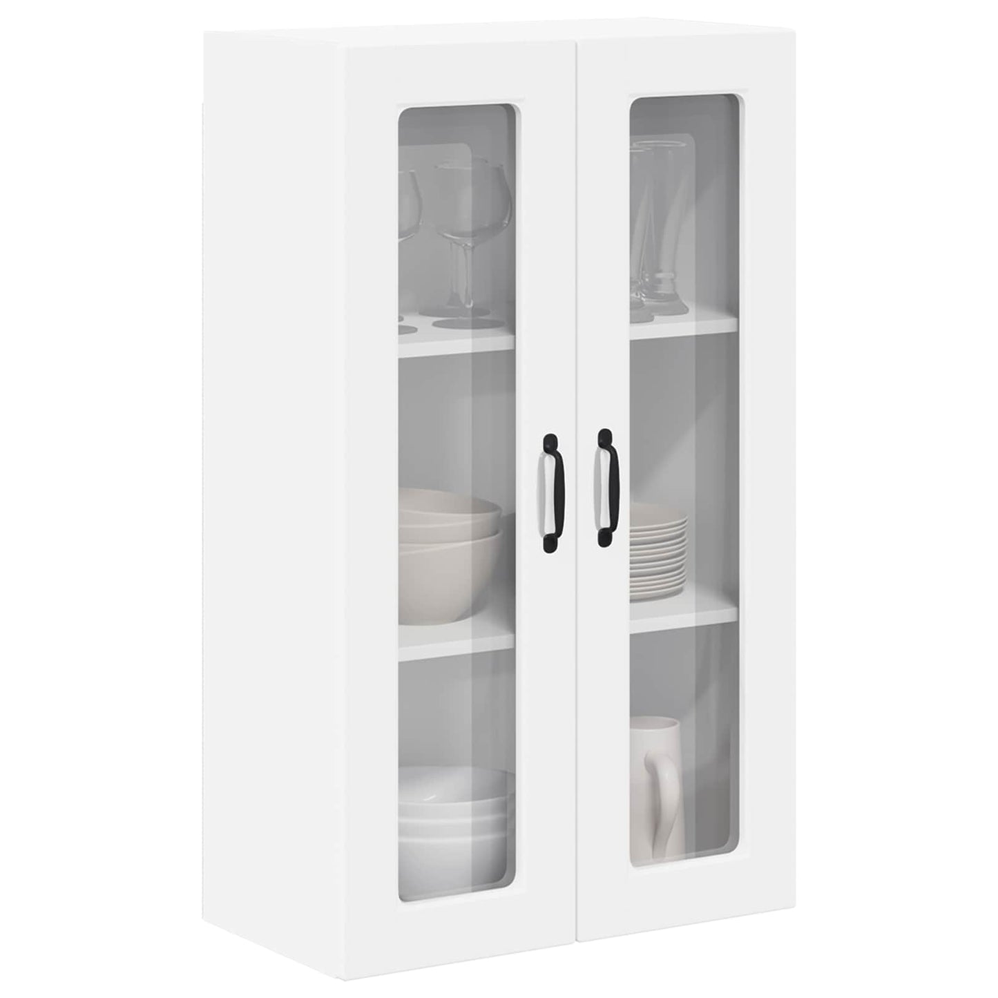 Wall Glass Cabinet PORTO White 60 x 31 x 100 cm Engineered Wood