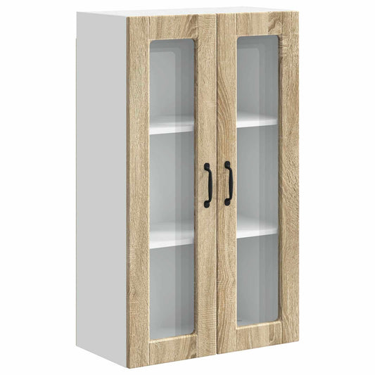 Wall Glass Cabinet PORTO Sonoma Oak 60 x 31 x 100 cm