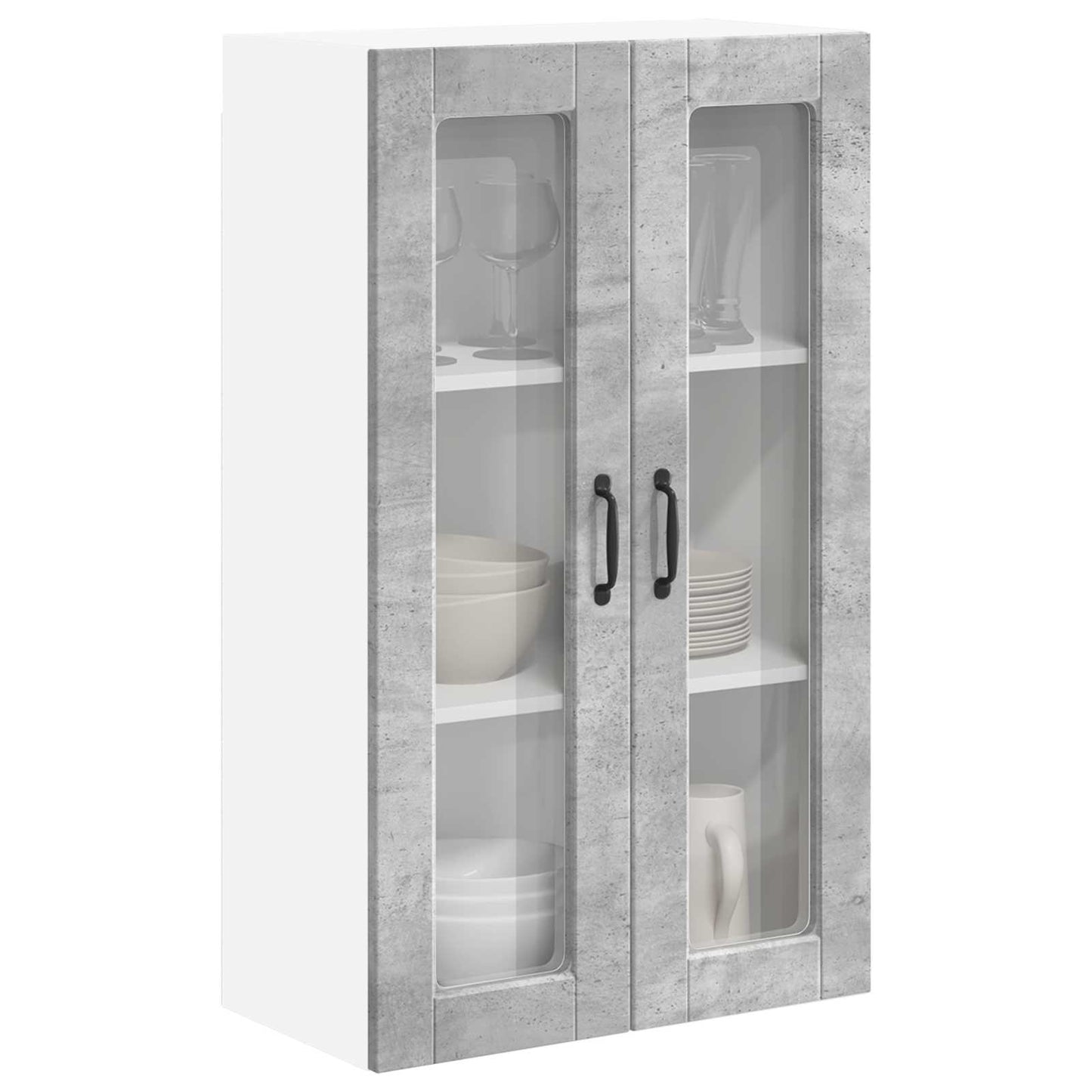 Wall Glass Cabinet PORTO Concrete Grey 60 x 31 x 100 cm