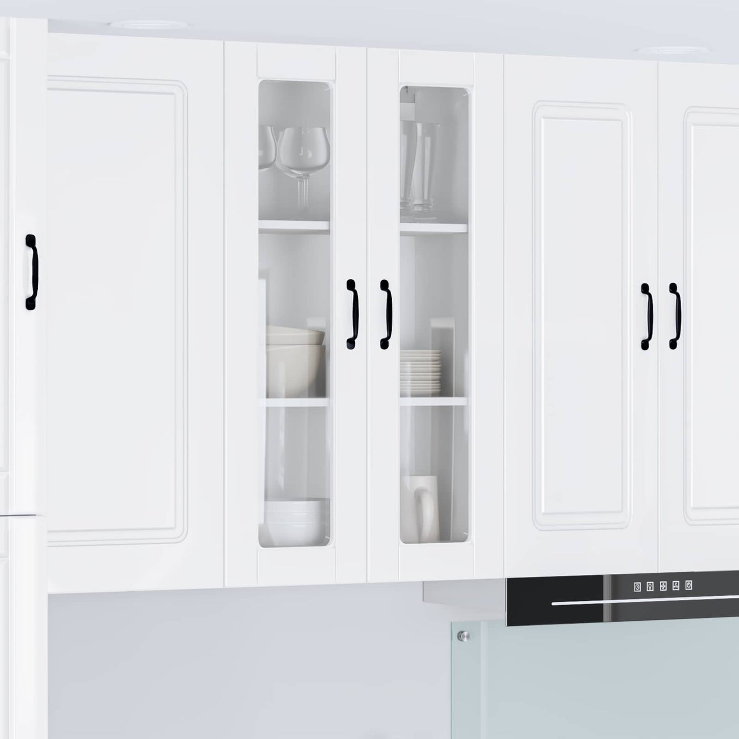 Wall Glass Cabinet PORTO High Gloss White 60 x 31 x 100 cm