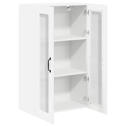 Wall Glass Cabinet PORTO High Gloss White 60 x 31 x 100 cm