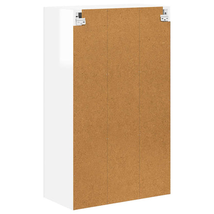 Wall Glass Cabinet PORTO High Gloss White 60 x 31 x 100 cm