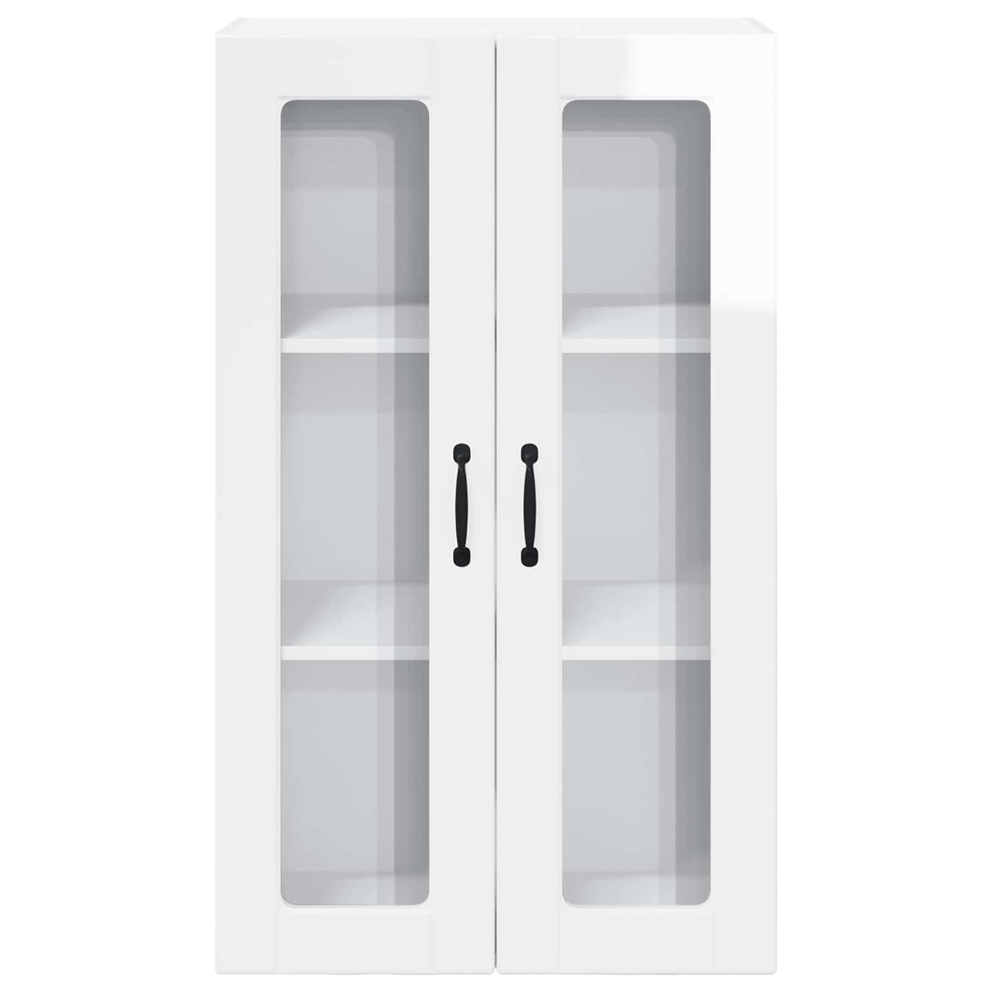 Wall Glass Cabinet PORTO High Gloss White 60 x 31 x 100 cm