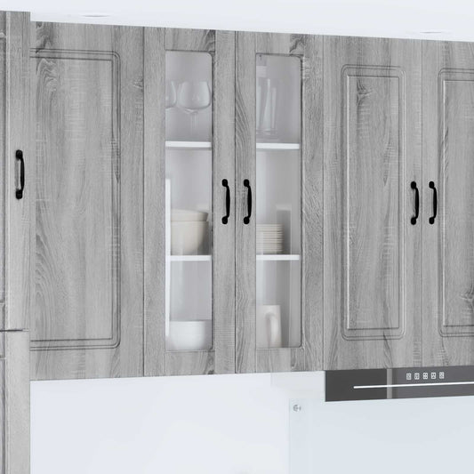 Wall Glass Cabinet PORTO Grey Sonoma 60 x 31 x 100 cm