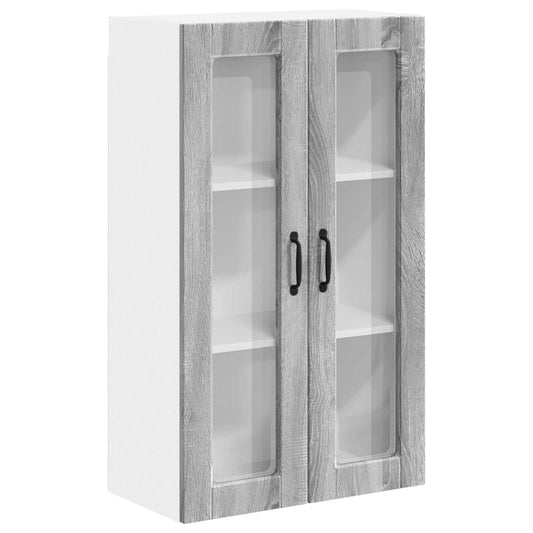 Wall Glass Cabinet PORTO Grey Sonoma 60 x 31 x 100 cm
