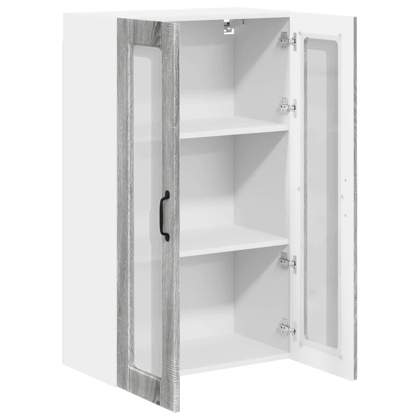 Wall Glass Cabinet PORTO Grey Sonoma 60 x 31 x 100 cm