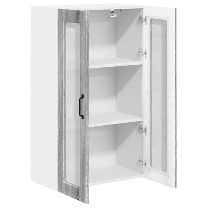 Wall Glass Cabinet PORTO Grey Sonoma 60 x 31 x 100 cm