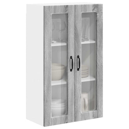 Wall Glass Cabinet PORTO Grey Sonoma 60 x 31 x 100 cm