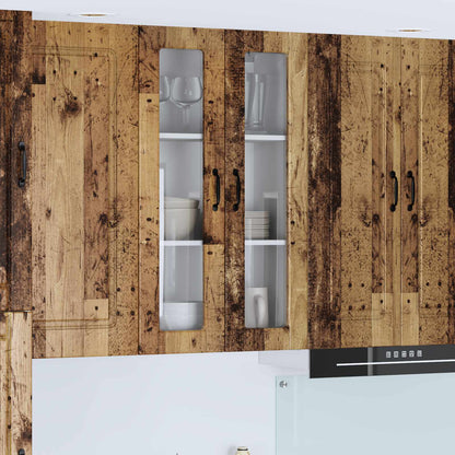Wall Glass Cabinet PORTO Old Wood 60 x 31 x 100 cm
