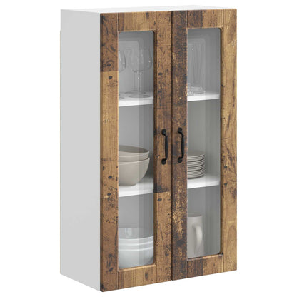 Wall Glass Cabinet PORTO Old Wood 60 x 31 x 100 cm