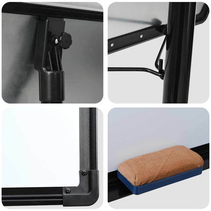 Magnetic Whiteboard Black and White 62 x 62.5 x 197 cm EPS