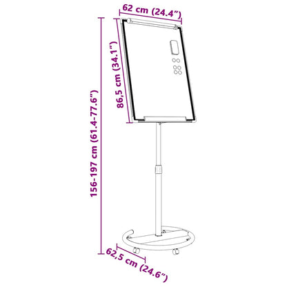 Magnetic Whiteboard Black and White 62 x 62.5 x 197 cm EPS