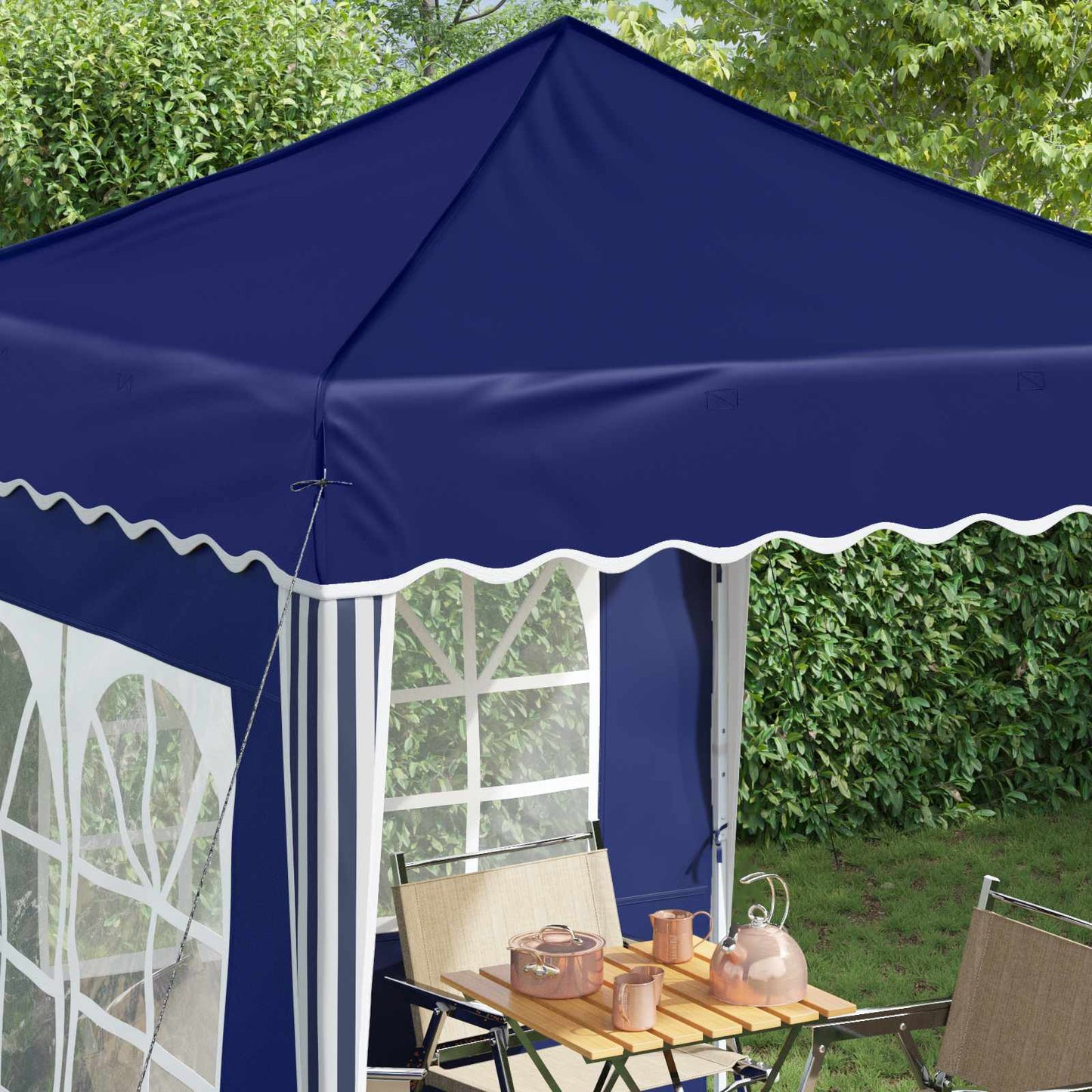 Pop-up Party Tent Blue 195 x 195 x 245 cm Oxford Fabric