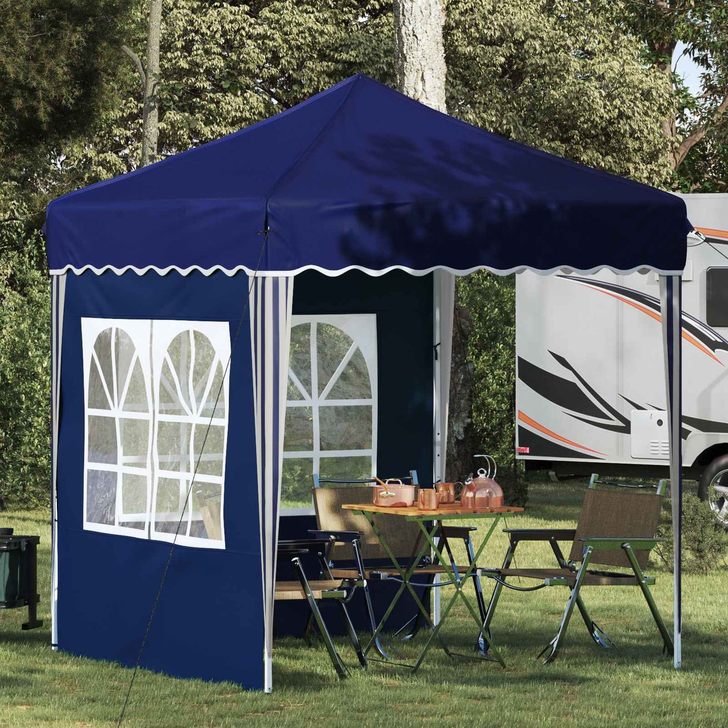 Pop-up Party Tent Blue 195 x 195 x 245 cm Oxford Fabric