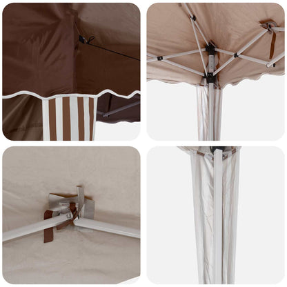 Pop-up Party Tent 195 x 195 x 245 cm Brown Oxford Fabric